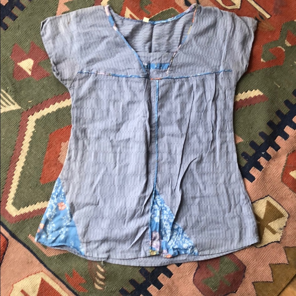 Blue Patchwork Vintage shirt